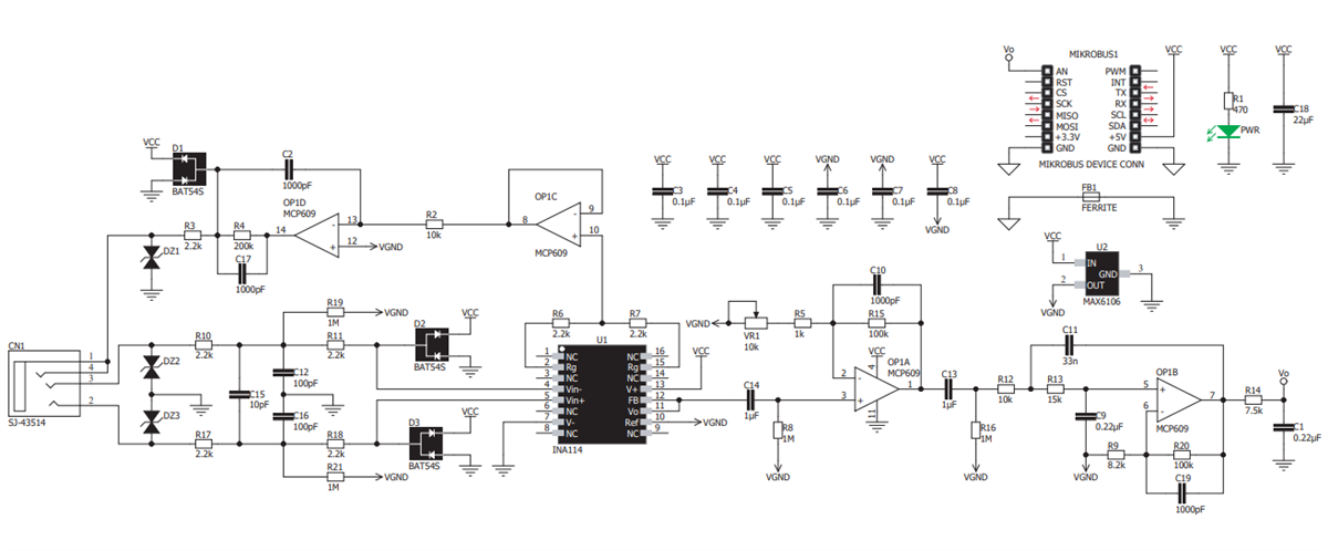Schematic - Mikroe MIKROE-3359 EEG Click